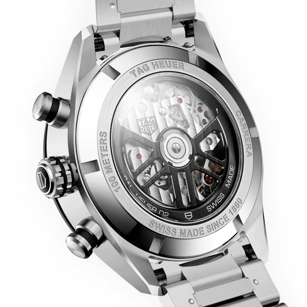 Carrera 44mm Black Dial & Ceramic Bezel Automatic Chronograph Bracelet Watch - Image 4