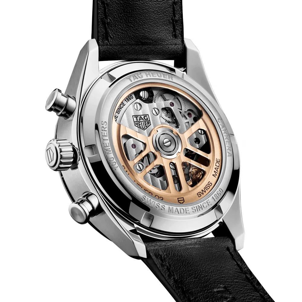 Carrera 42mm Black/Orange Gradient Dial Automatic Strap Watch - Image 3