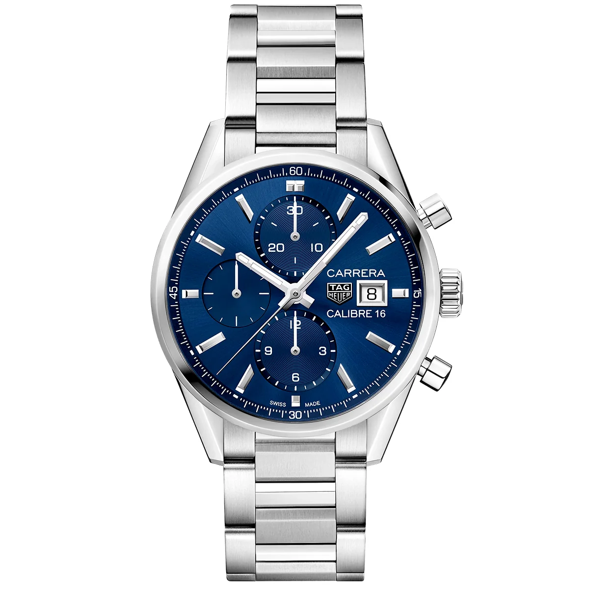 Carrera 41mm Blue Dial Automatic Chronograph Bracelet Watch