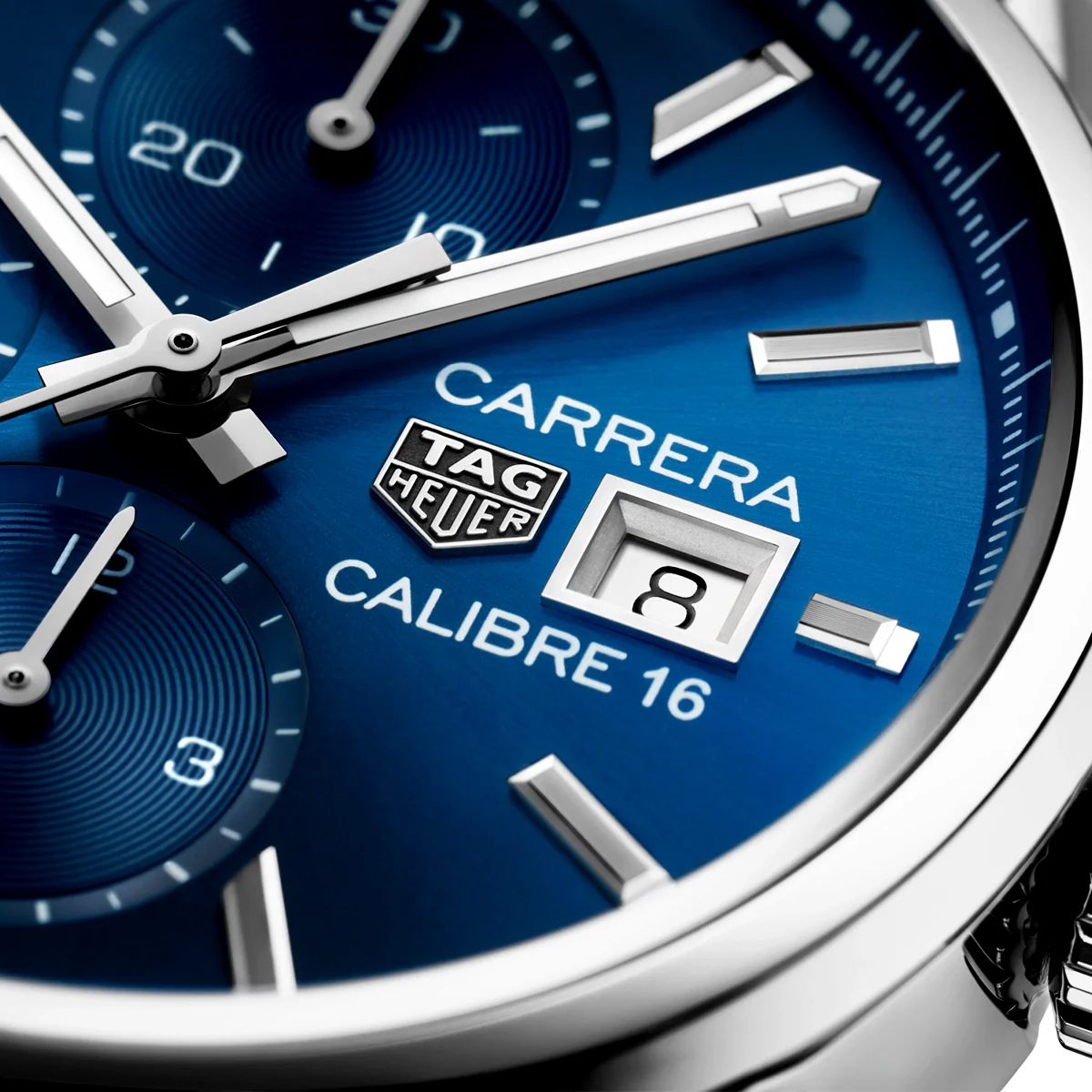 Carrera 41mm Blue Dial Automatic Chronograph Bracelet Watch - Image 2