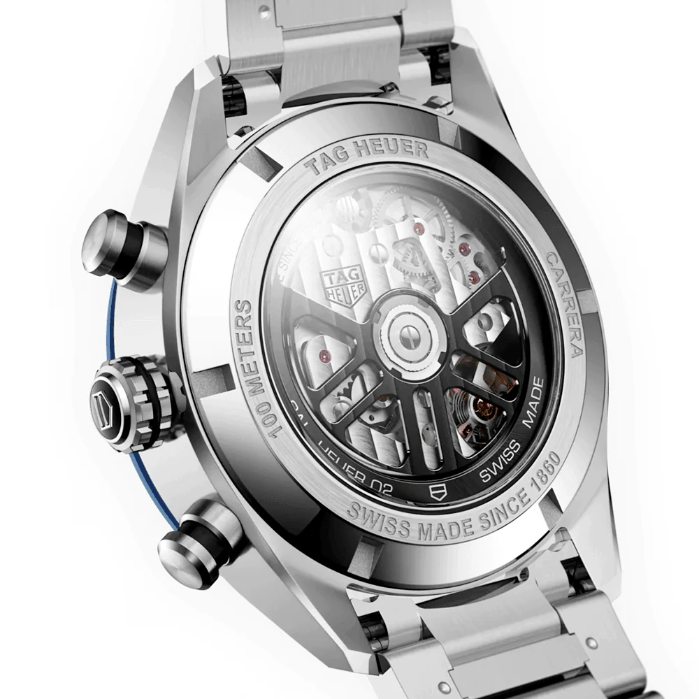 Carrera 44mm Blue Dial & Ceramic Bezel Automatic Chronograph Bracelet Watch - Image 5