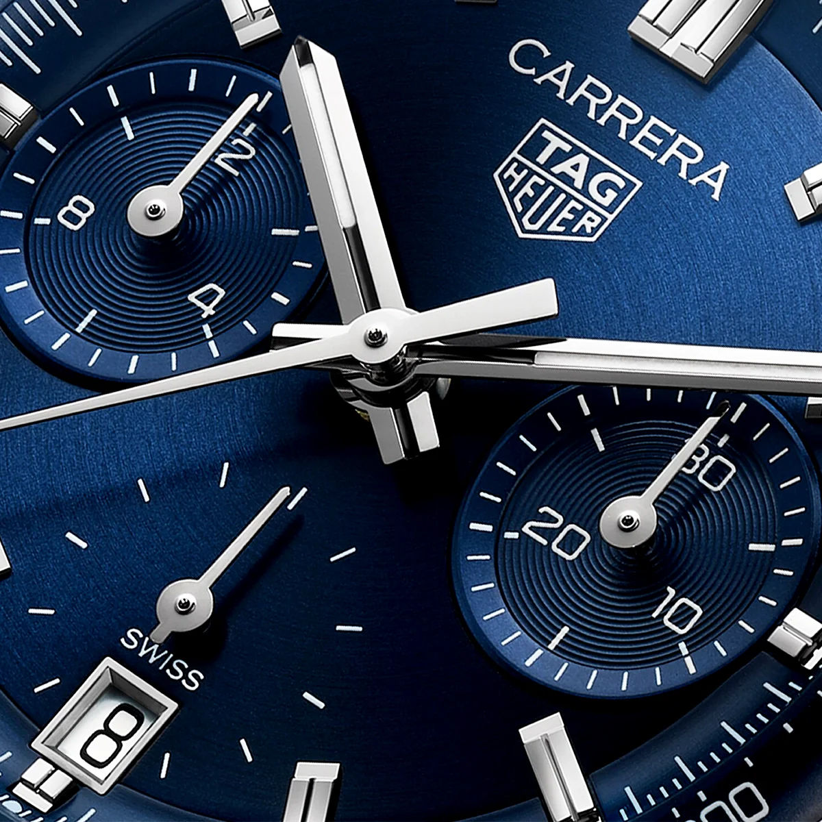 Carrera 39mm Blue Dial Automatic Chronograph Bracelet Watch - Image 2