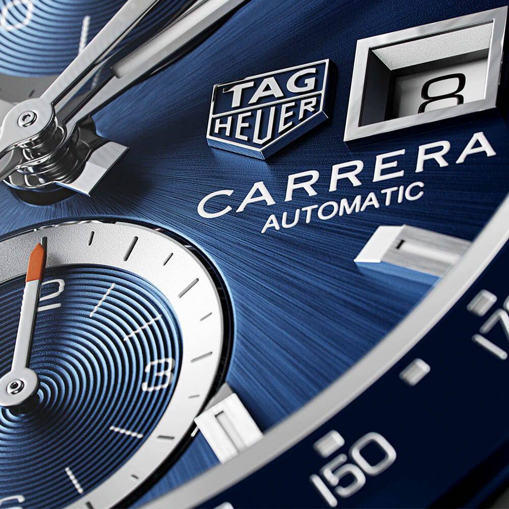 Carrera Chronograph 41mm Blue Dial Men's Automatic Bracelet Watch - Image 4