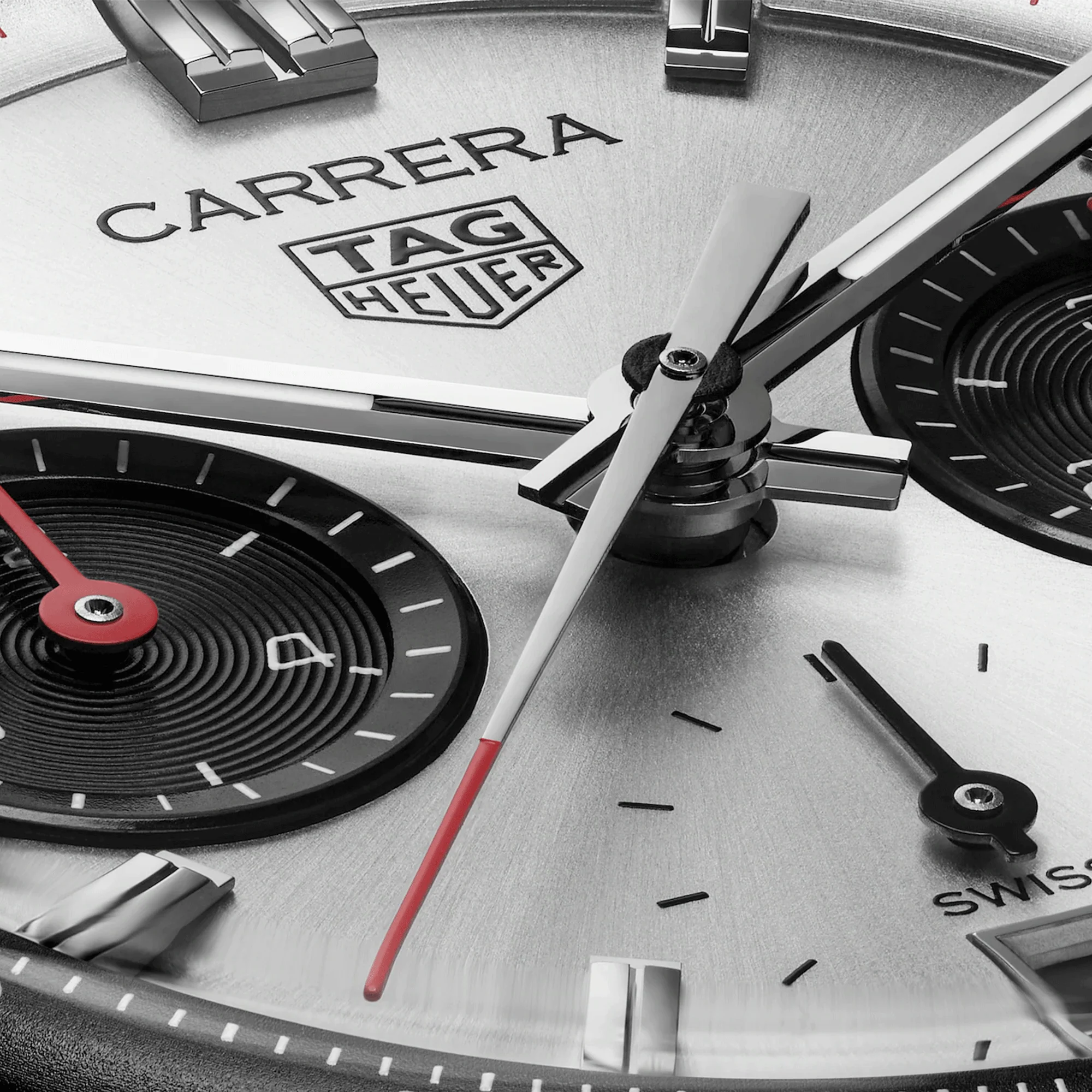 Carrera Chronograph 39mm Silver/Black Dial Automatic Bracelet Watch - Image 4