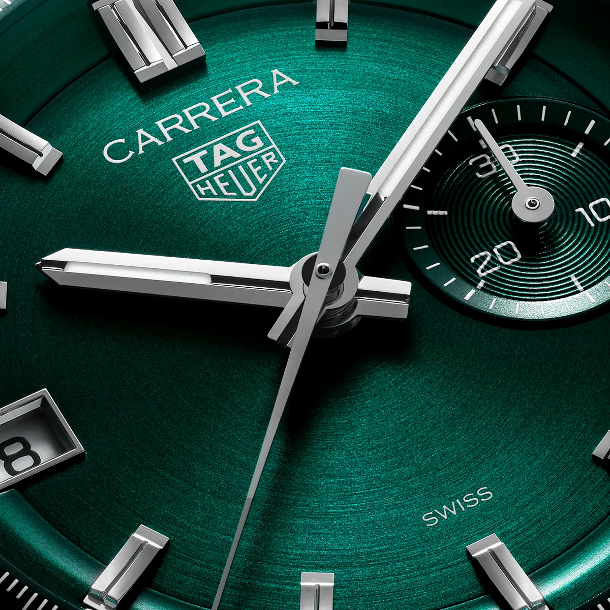 Carrera DATO 39mm Green Dial Automatic Chronograph Strap Watch - Image 2