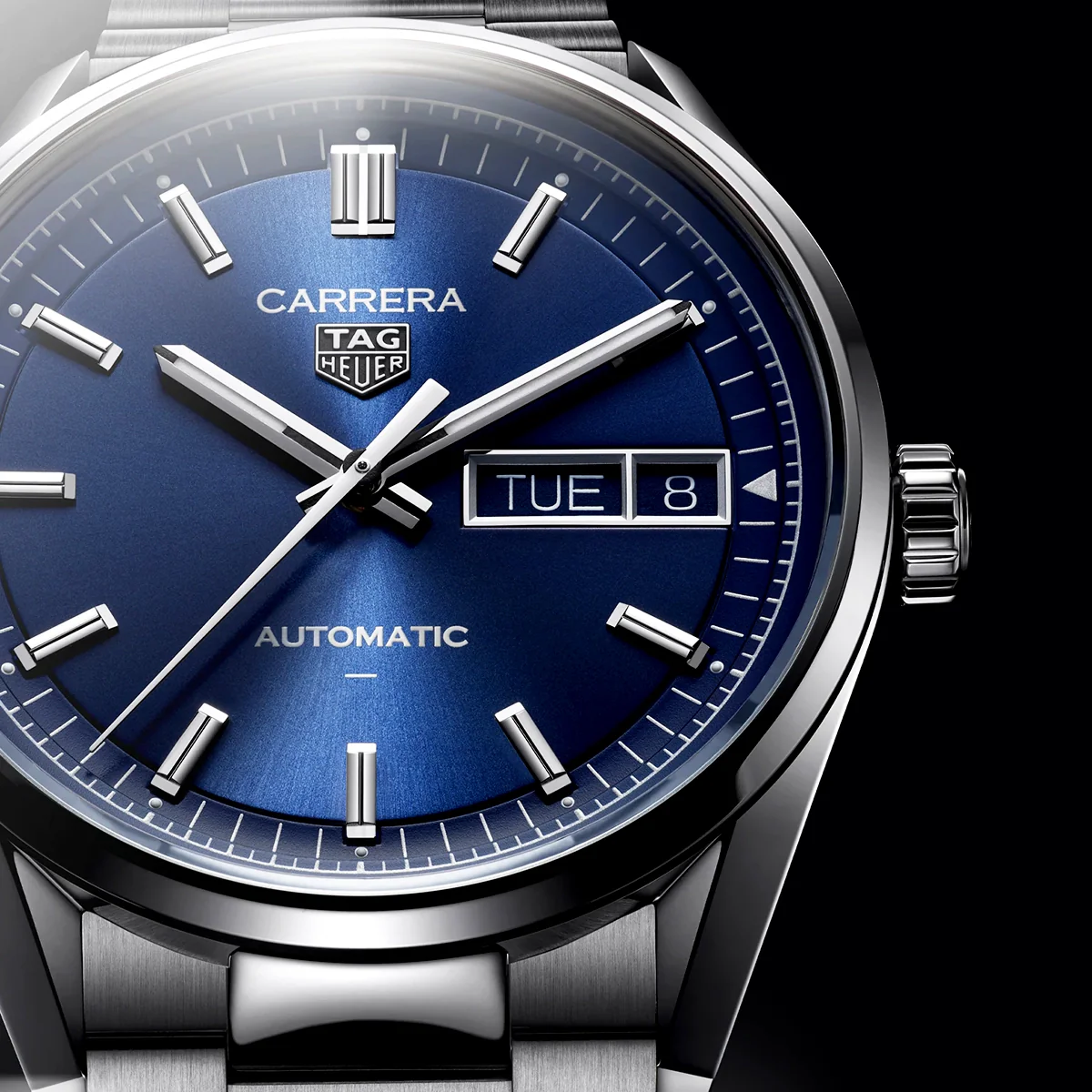 Carrera Day-Date 41mm Blue Dial Mens Automatic Bracelet Watch - Image 2