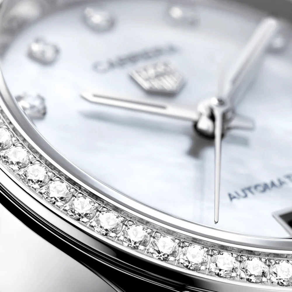 Carrera Date 29mm Diamond Dial & Bezel Ladies Bracelet Watch - Image 3