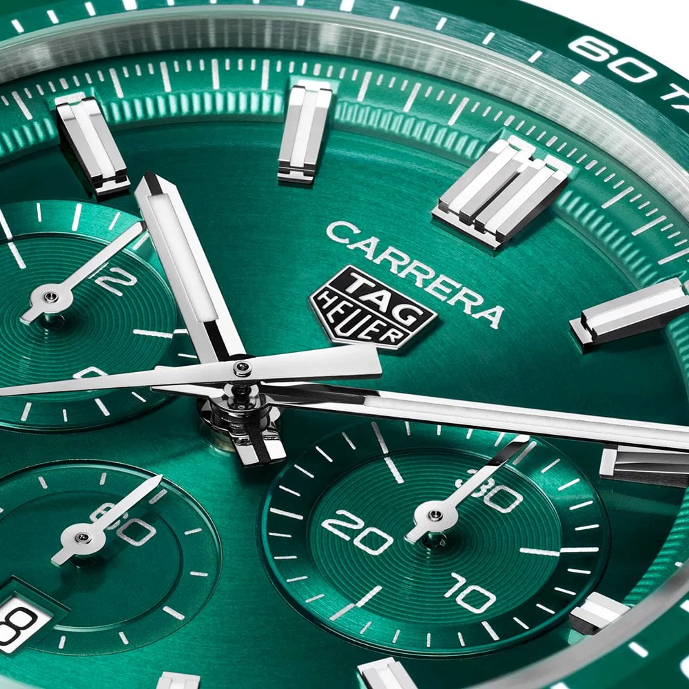 Carrera 44mm Green Dial & Ceramic Bezel Automatic Chronograph Watch - Image 2