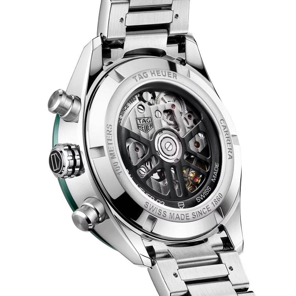 Carrera 44mm Green Dial & Ceramic Bezel Automatic Chronograph Watch - Image 3