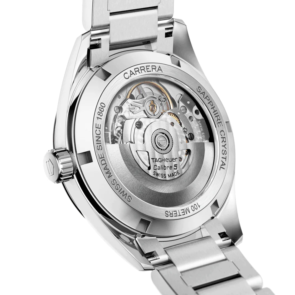 Carrera 36mm White Mother of Pearl Dial Diamond Bezel Automatic Watch - Image 5