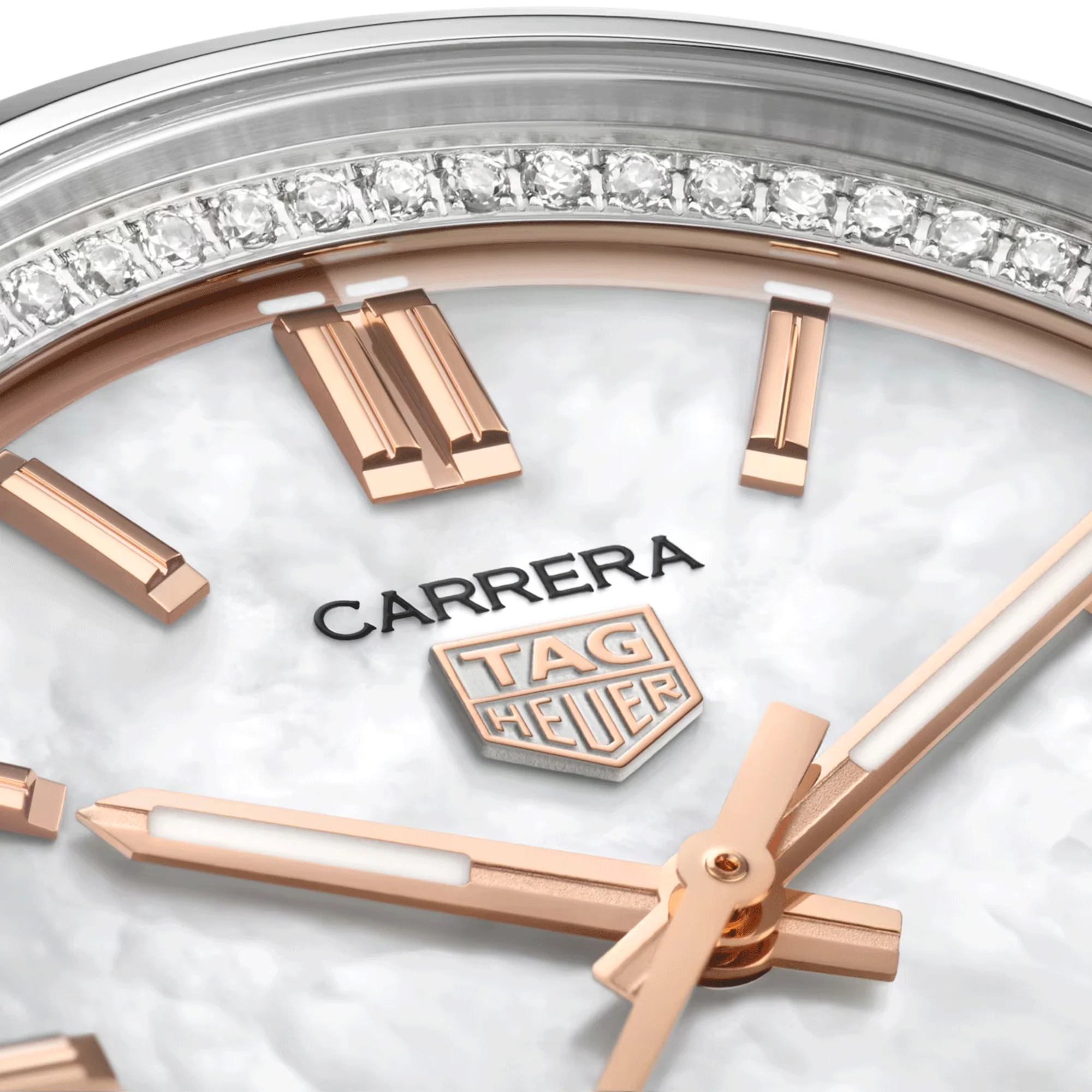 Carrera 36mm White Mother of Pearl/Rose Dial Ladies Bracelet Watch - Image 5