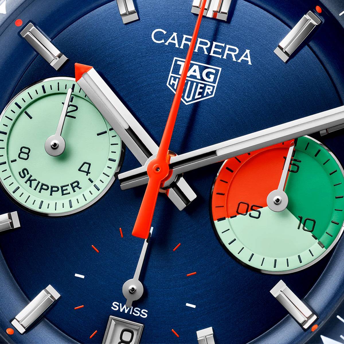 Carrera "Skipper" 39mm Blue Dial Automatic Chronograph Strap Watch - Image 2