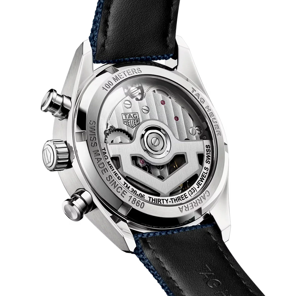 Carrera "Skipper" 39mm Blue Dial Automatic Chronograph Strap Watch - Image 4