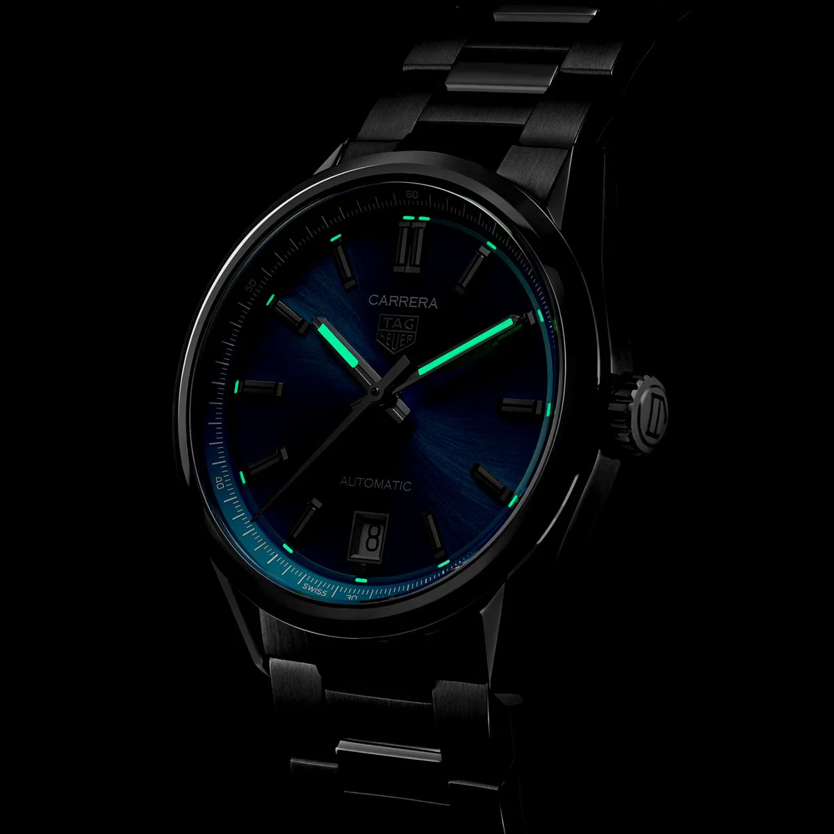 Carrera 36mm Turquoise Blue Dial Ladies Bracelet Watch - Image 3