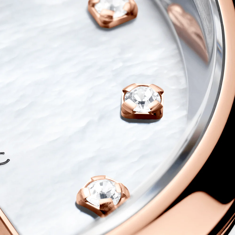Carrera 29mm Two-Tone White Mother of Pearl Diamond Dial Bracelet Watch - Image 2
