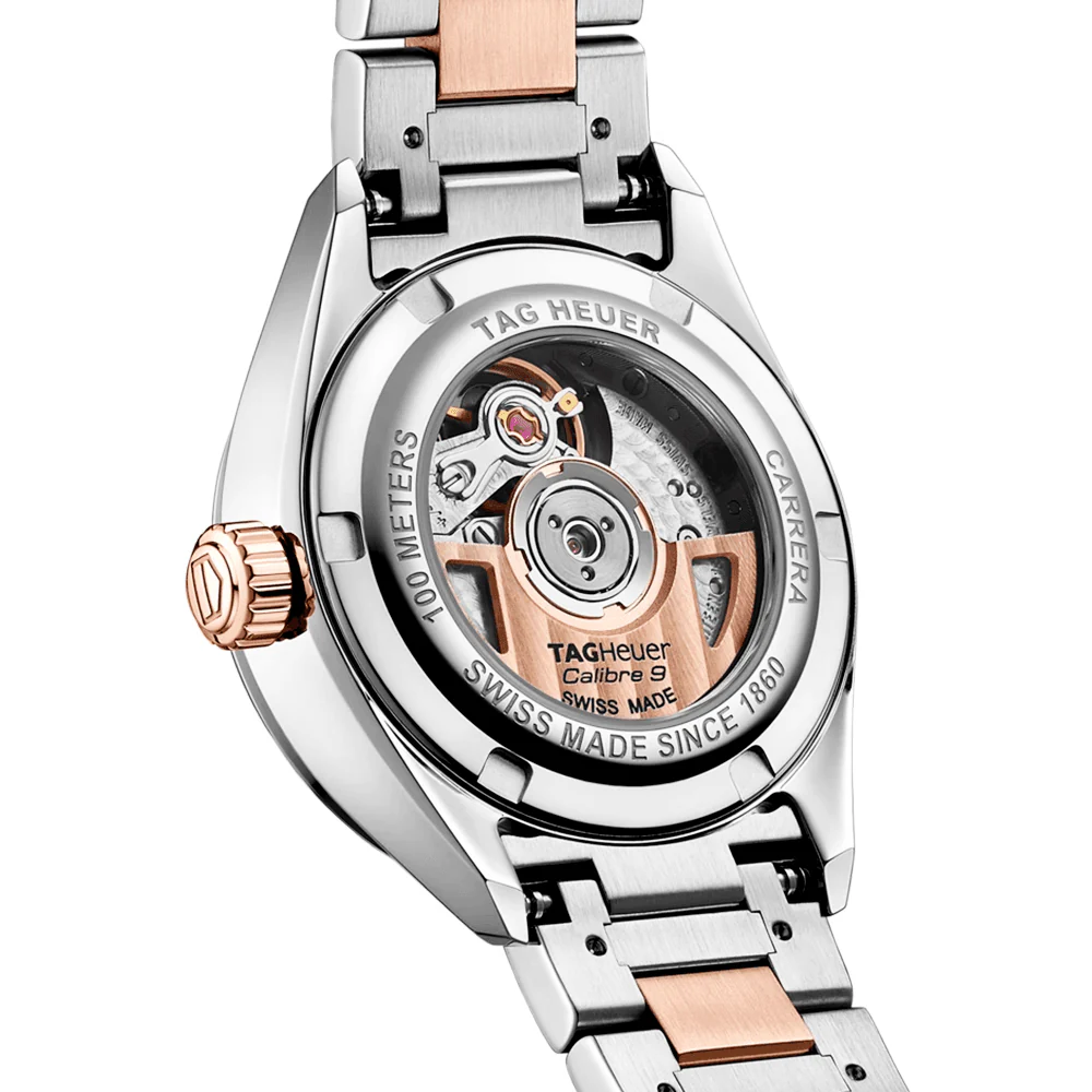 Carrera 29mm Two-Tone White Mother of Pearl Diamond Dial Bracelet Watch - Image 4