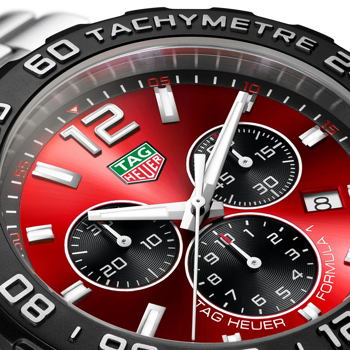 Formula 1 43mm Red Dial Men's Chronograph Bracelet Watch - Image 5