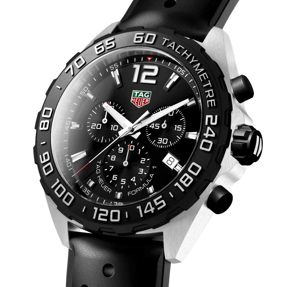 Formula 1 43mm Black Dial Quartz Chronograph Rubber Strap Watch - Image 2
