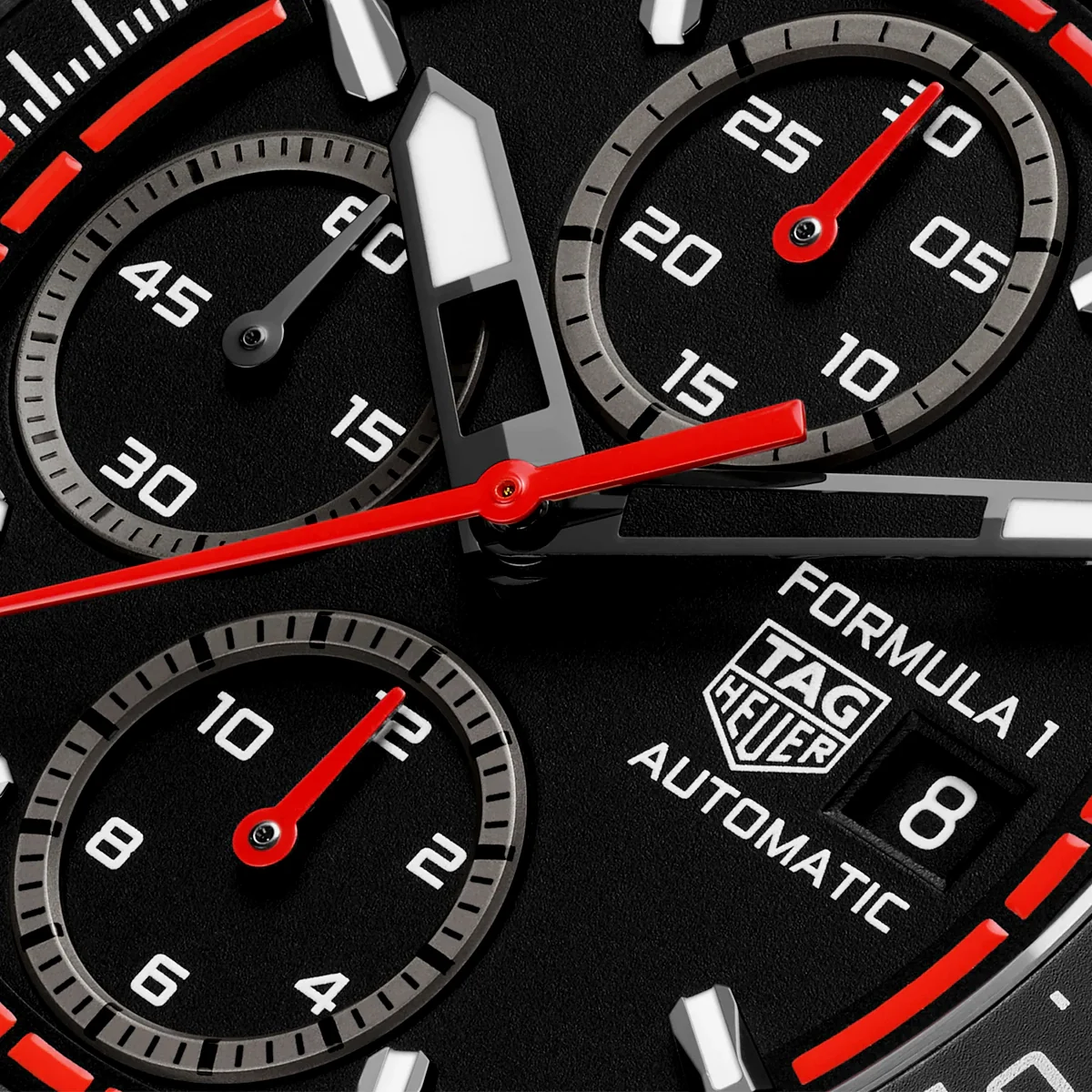 Formula 1 Chronograph 44mm Titanium Black/Red Dial Strap Watch - Image 3