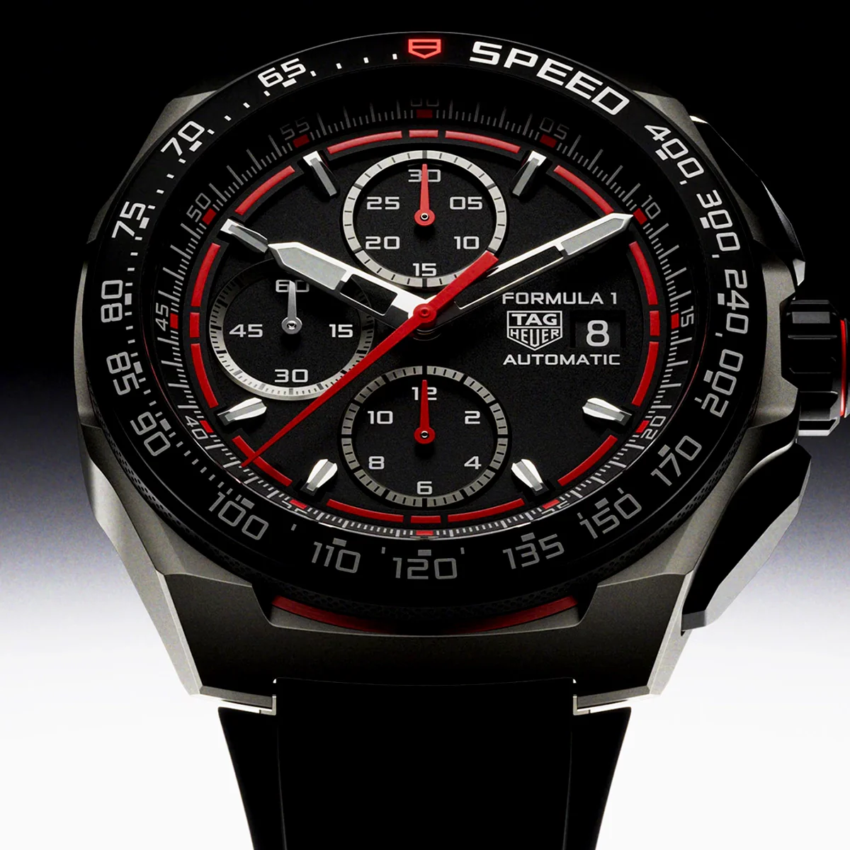 Formula 1 Chronograph 44mm Titanium Black/Red Dial Strap Watch - Image 6
