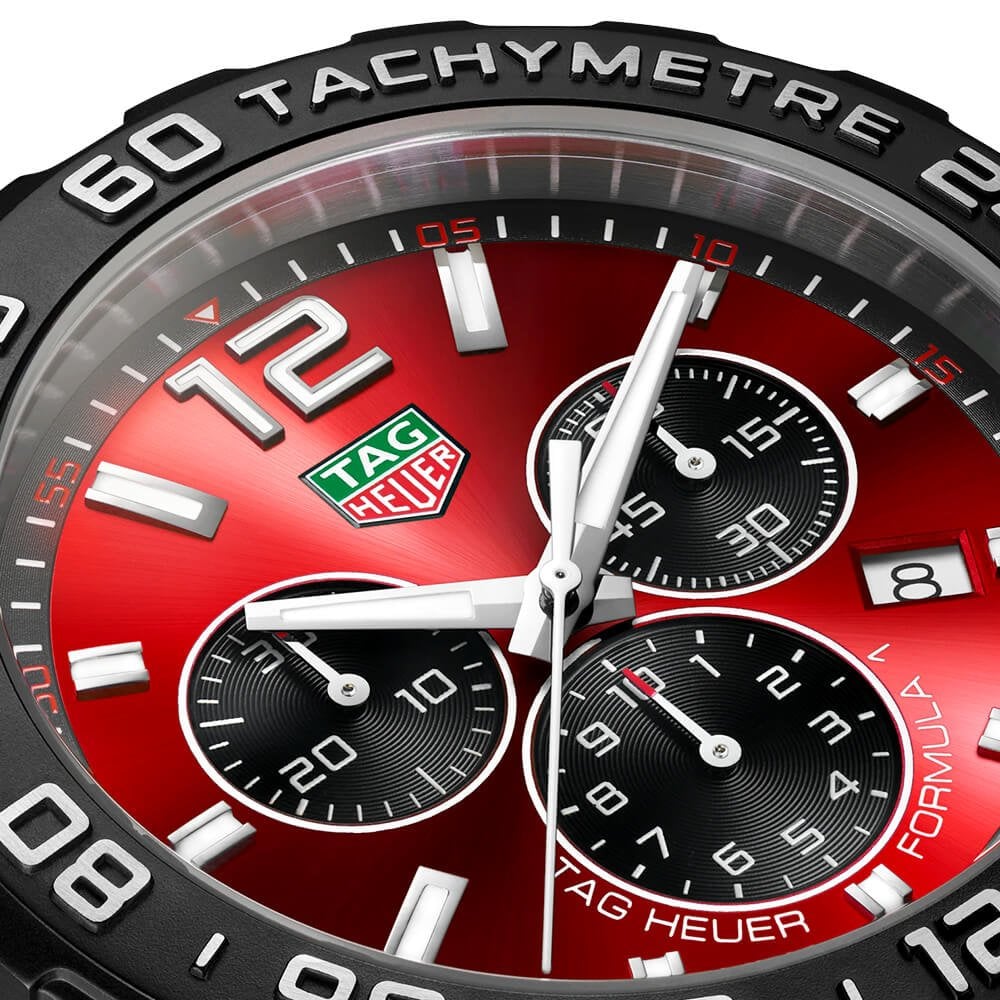 Formula 1 43mm Red Dial Men's Rubber Strap Chronograph Watch - Image 2