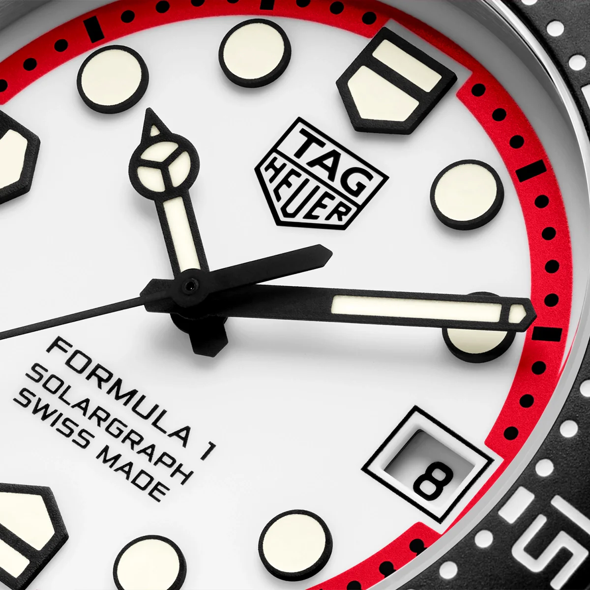 Formula 1 Solargraph 38mm White Dial Red Polylight Watch - Image 3