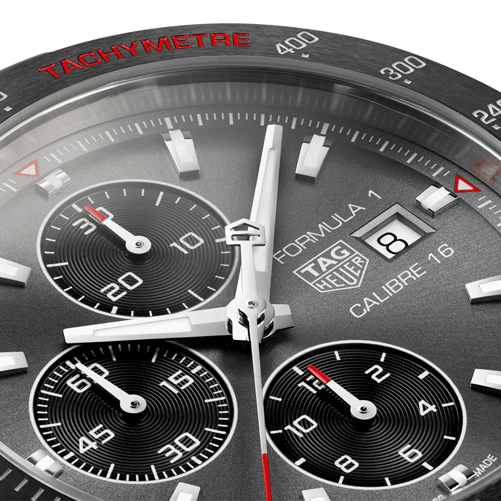 Formula 1 Calibre 16 Anthracite/Red Dial Men's Two-Tone Bracelet Watch - Image 3