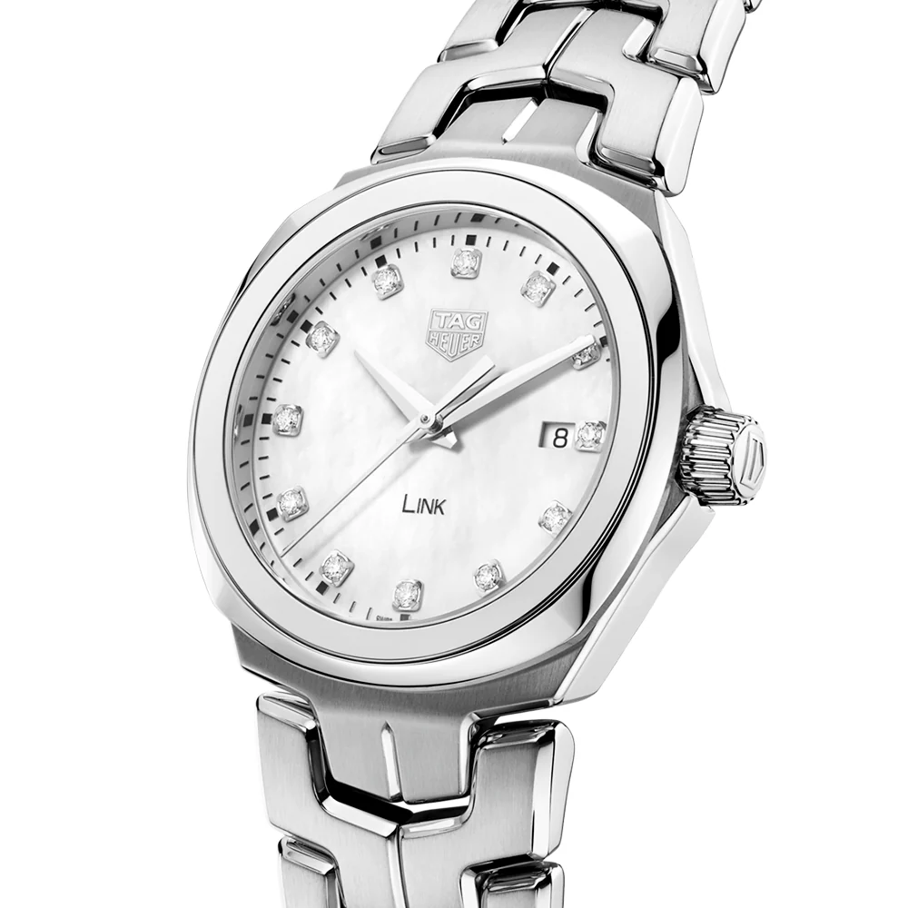 Link 32mm White Mother of Pearl Diamond Dial Ladies Watch - Image 2