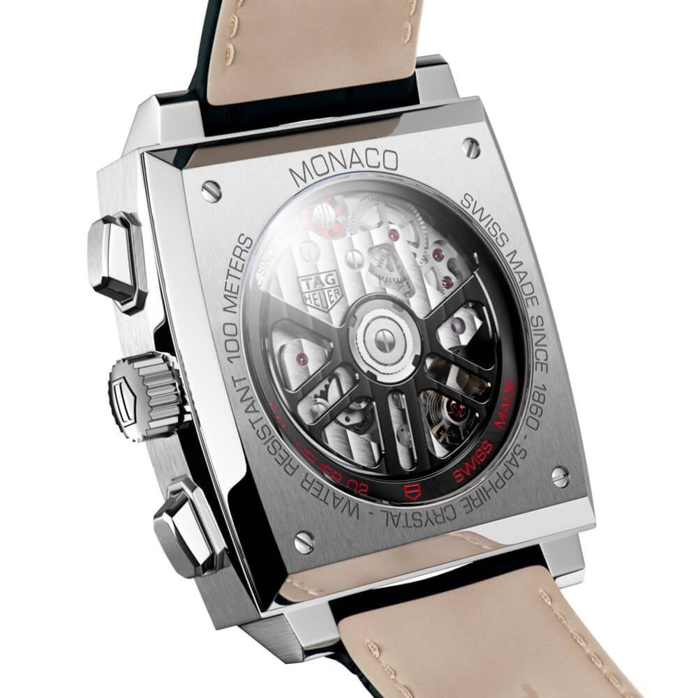 Monaco 39mm Automatic Chronograph Black Dial Men's Strap Watch - Image 5