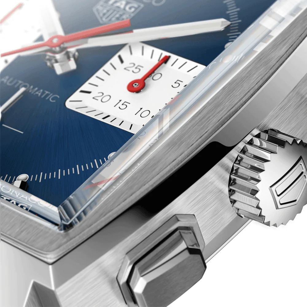 Monaco 39mm Automatic Chronograph Blue Dial Men's Strap Watch - Image 3