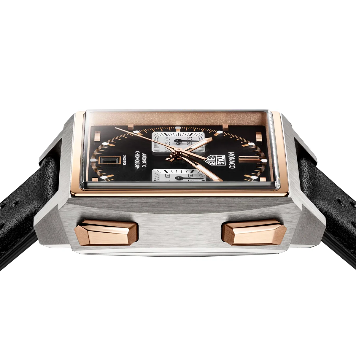 Monaco Chronograph 39mm Titanium & 18ct Rose Gold Strap Watch - Image 3