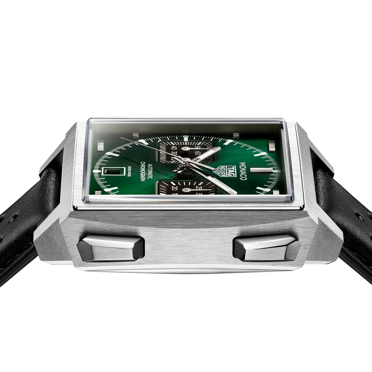 Monaco Chronograph 39mm Titanium Green Dial Automatic Strap Watch - Image 3