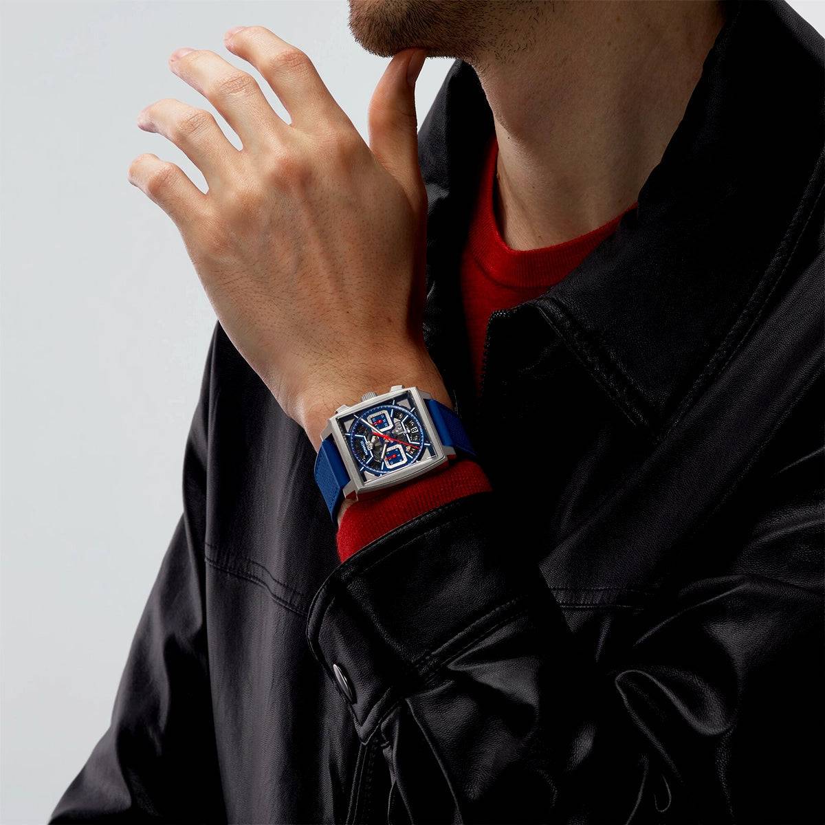 Monaco 39mm DLC Titanium Skeleton Dial Watch - Image 5