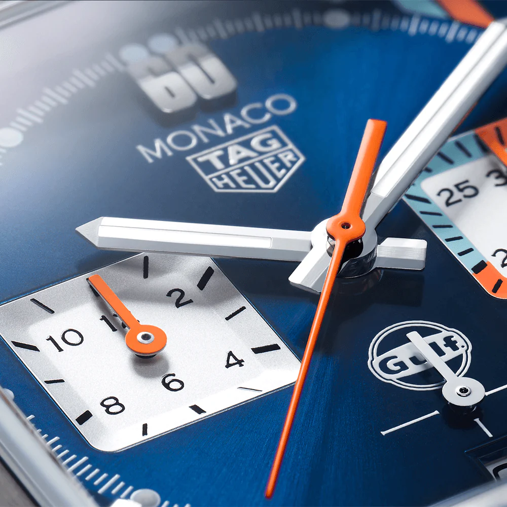 Monaco x Gulf 39mm Men's Automatic Chronograph Special Edition Watch - Image 4