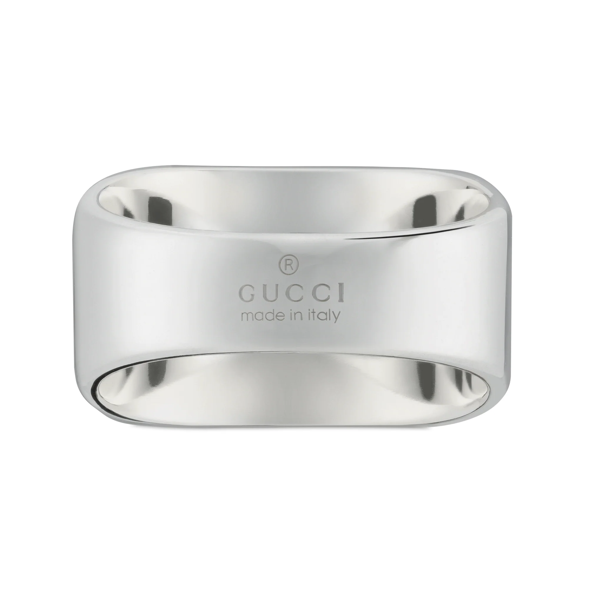 Gucci Tag Sterling Silver Square With Interlocking  Logo Signet Ring - Image 3