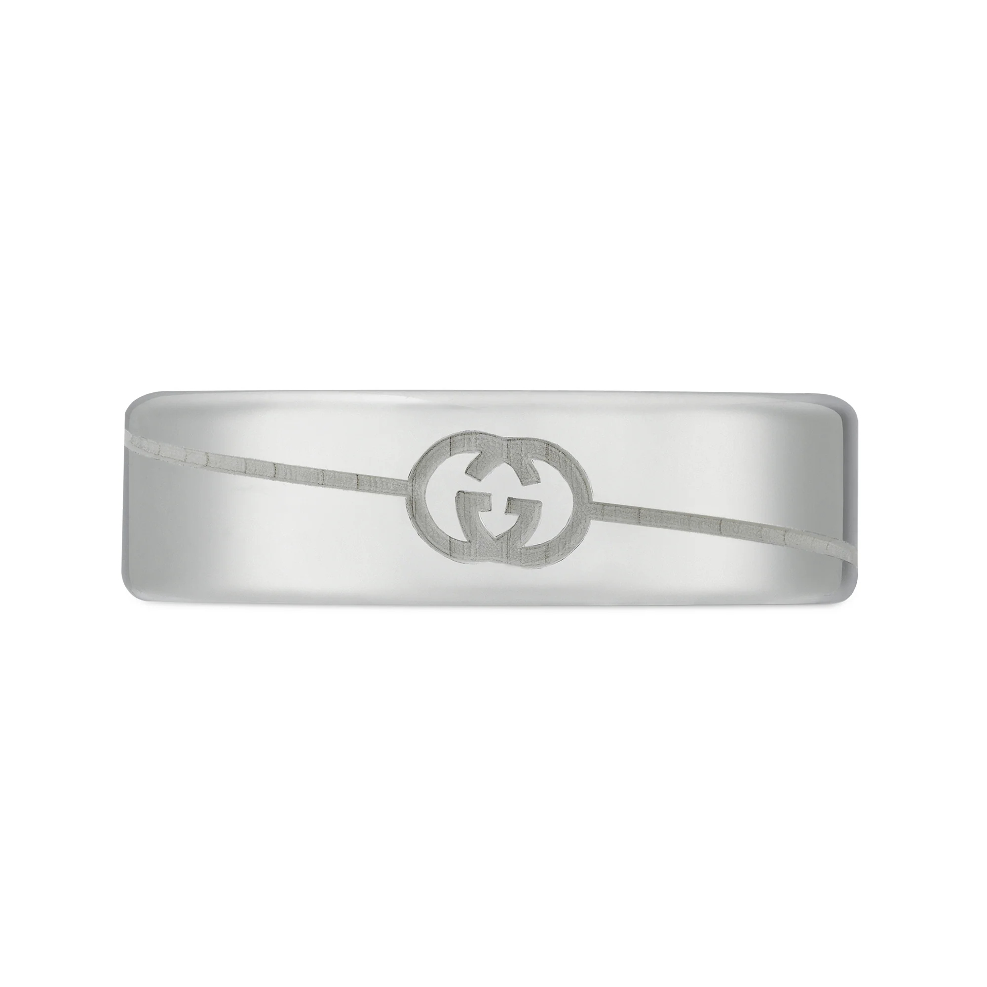 Gucci Tag Sterling Silver  With Interlocking  Logo Ring - Image 2