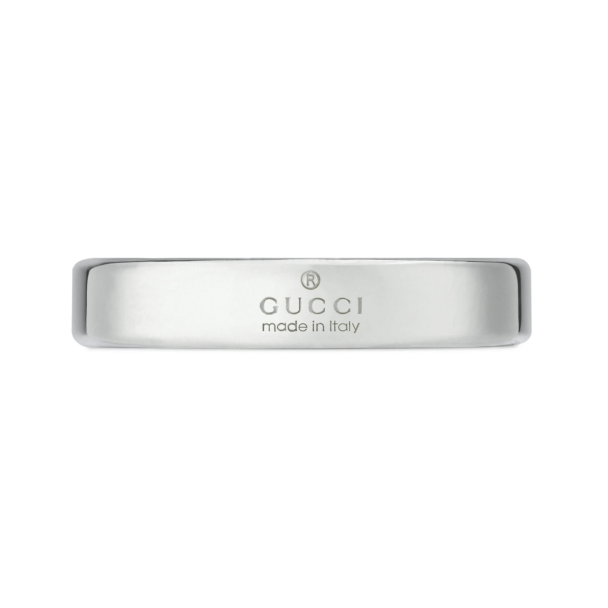 Gucci Tag Sterling Silver Slim With Interlocking  Logo Ring - Image 2