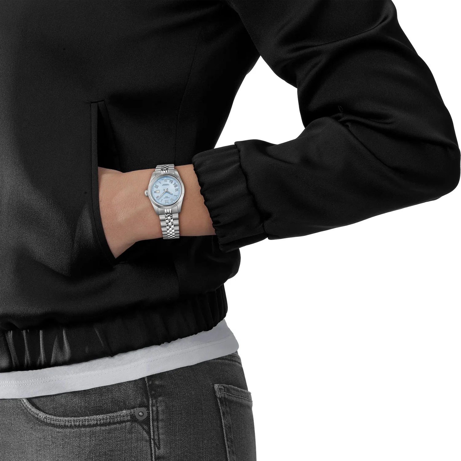 Ballade 30mm Ice Blue Dial Steel Bracelet Ladies Automatic Watch - Image 2