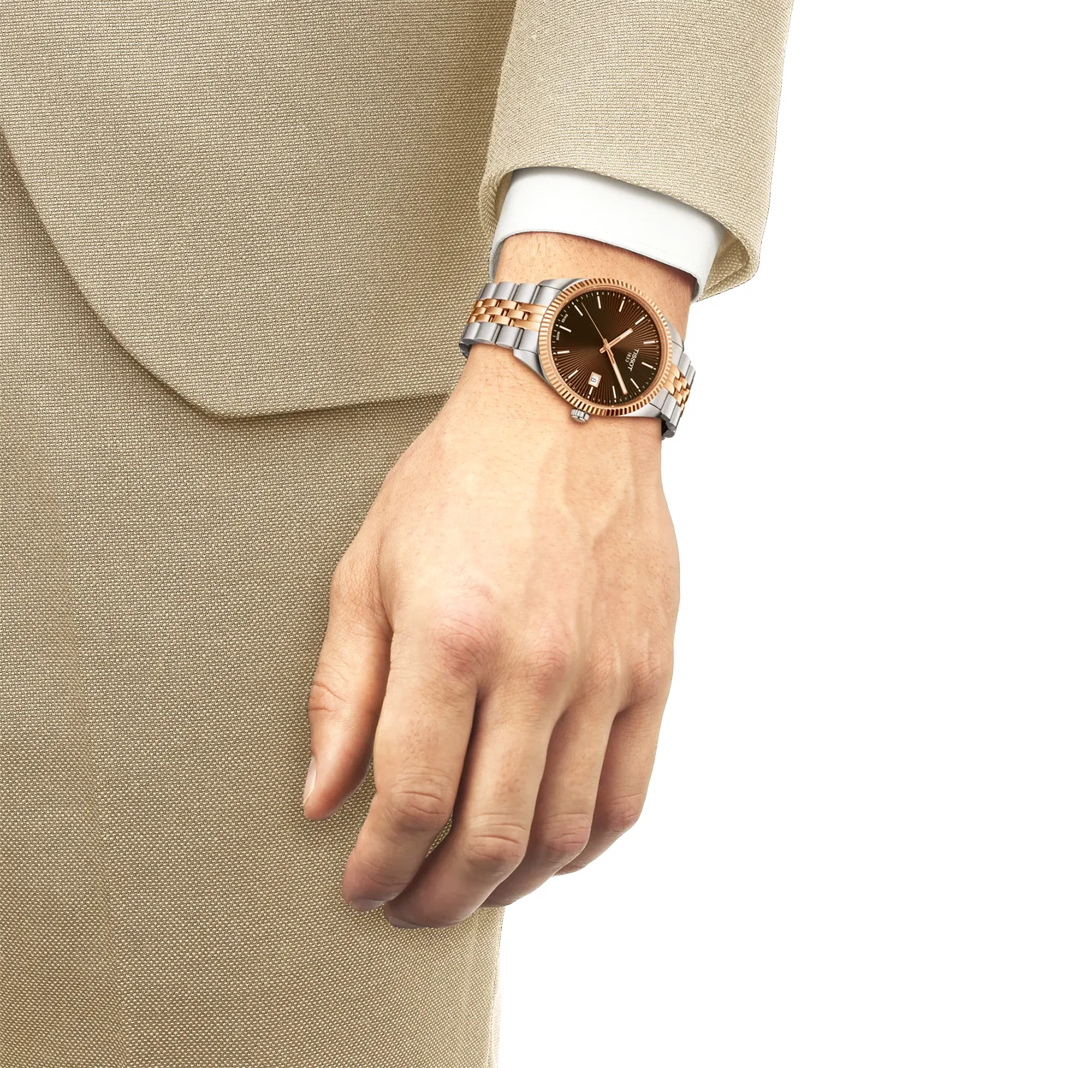 Ballade 40mm Brown Dial Two-Tone Bracelet Mens Watch - Image 2