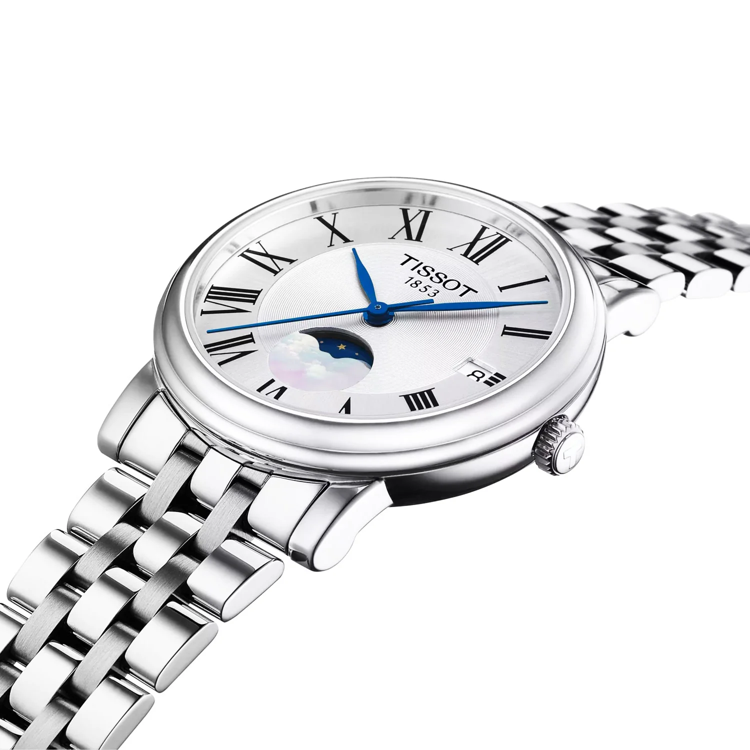 Carson Premium 32mm Silver Dial Moonphase Steel Bracelet Ladies Watch - Image 3