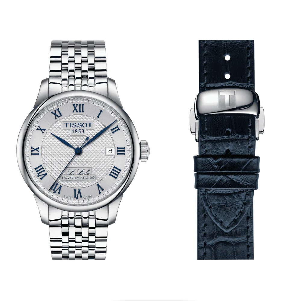Le Locle 39mm Silver Dial Bracelet & Complimentary Strap Automatic Watch - Image 5
