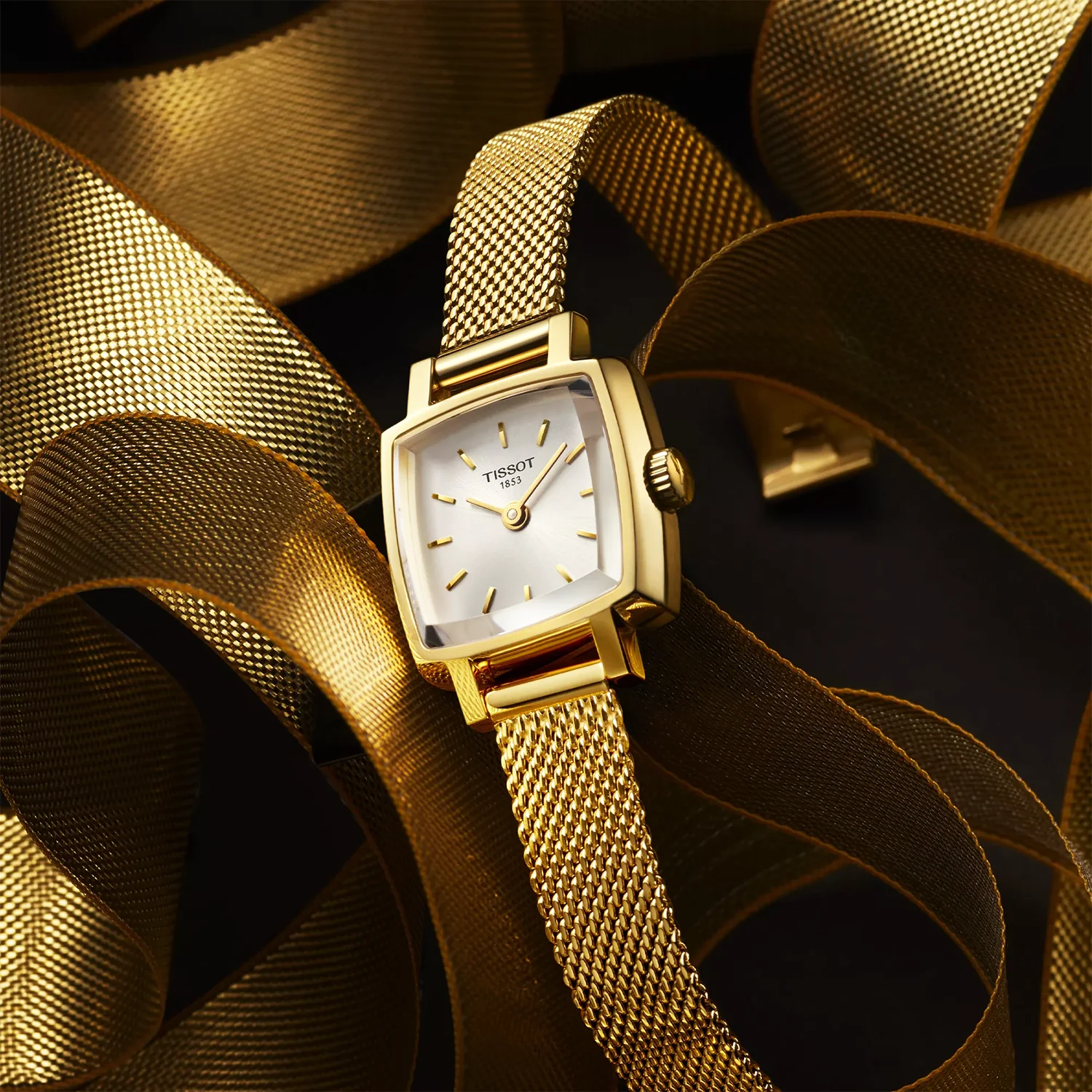 Lovely Square 20mm Yellow PVD Ladies Watch - Image 2