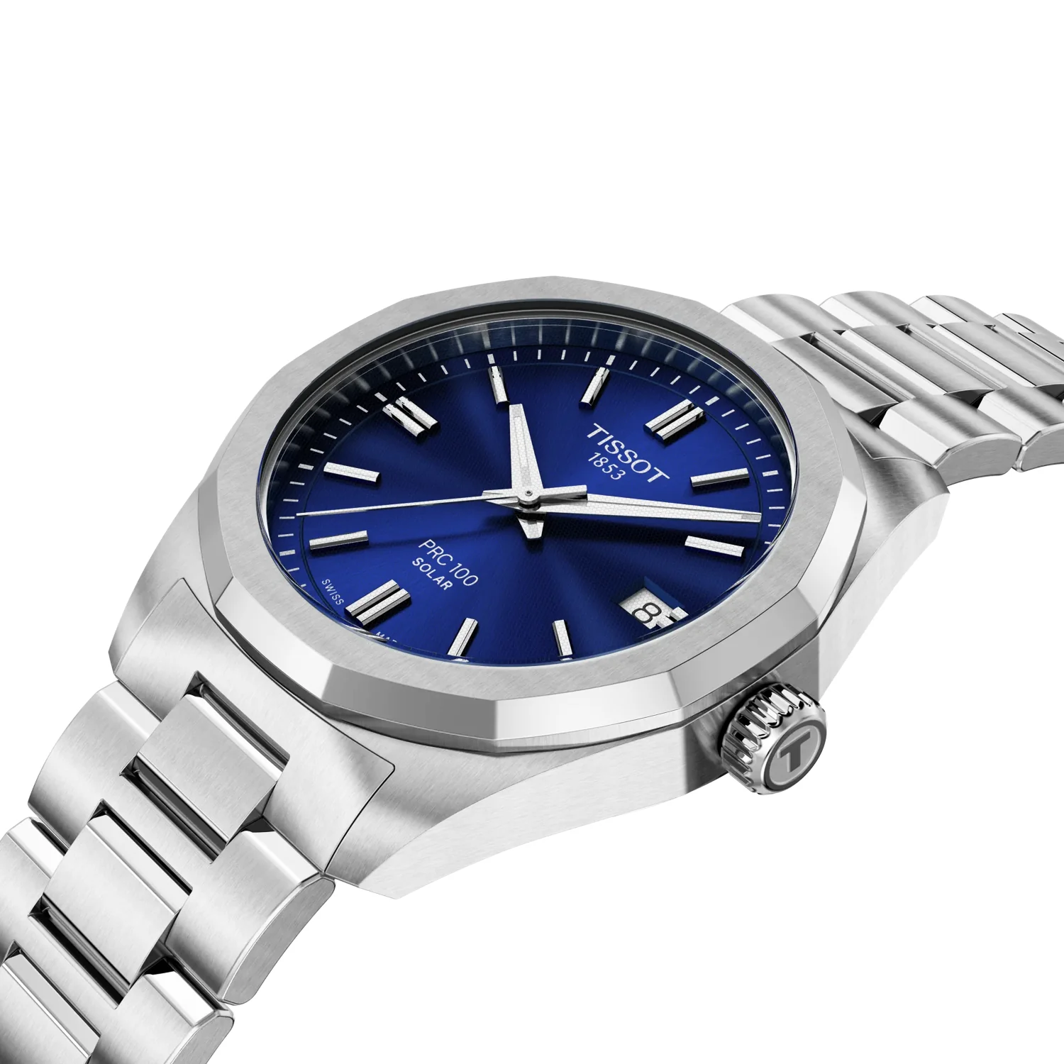 PRC 100 Solar 34mm Blue Dial Steel Bracelet Watch - Image 2