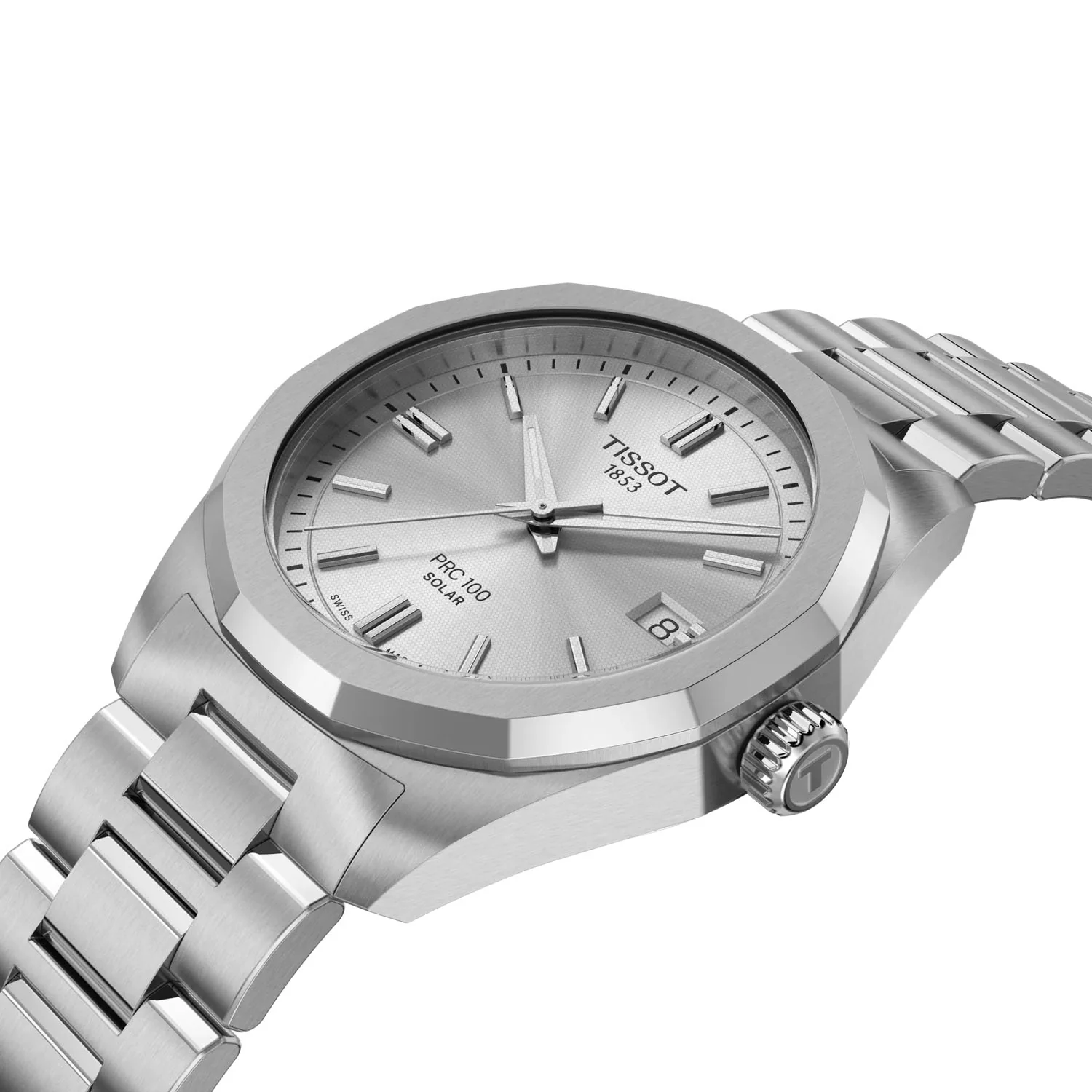 PRC 100 Solar 34mm Silver Dial Steel Bracelet Watch - Image 3