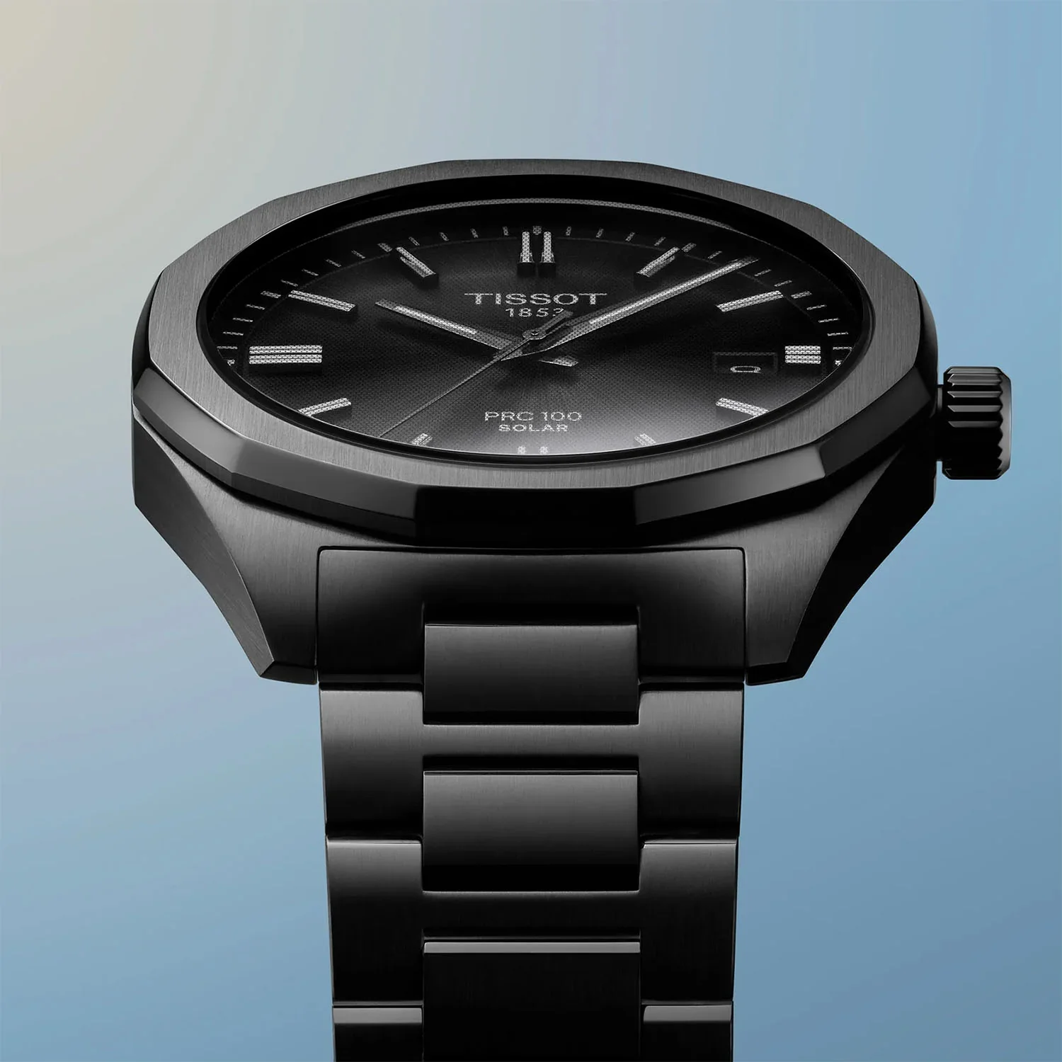 PRC 100 Solar 39mm Black PVD Bracelet Mens Watch - Image 2