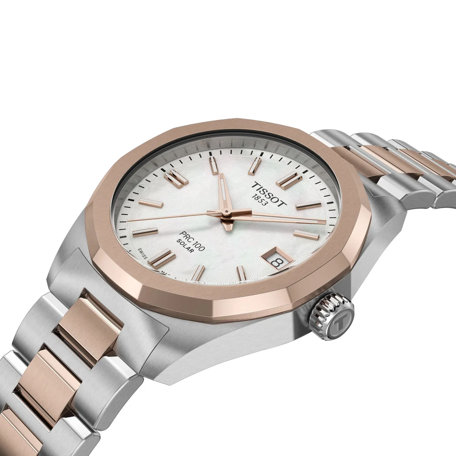 PRC 100 Solar 34mm Mother of Pearl Dial Two-Tone Bracelet Watch - Image 3