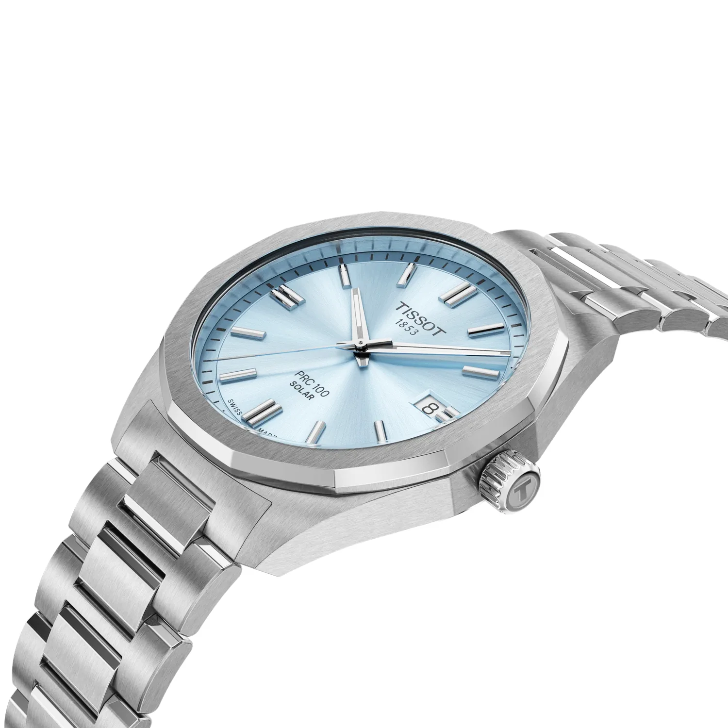 PRC 100 Solar 39mm Ice Blue Dial Steel Bracelet Mens Watch - Image 2