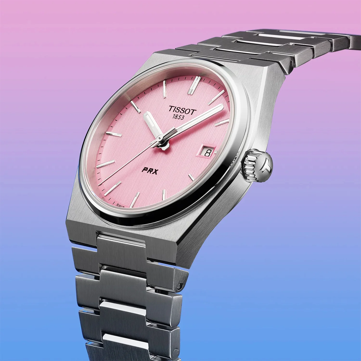 PRX 35mm Pink Dial Steel Bracelet Watch - Image 3