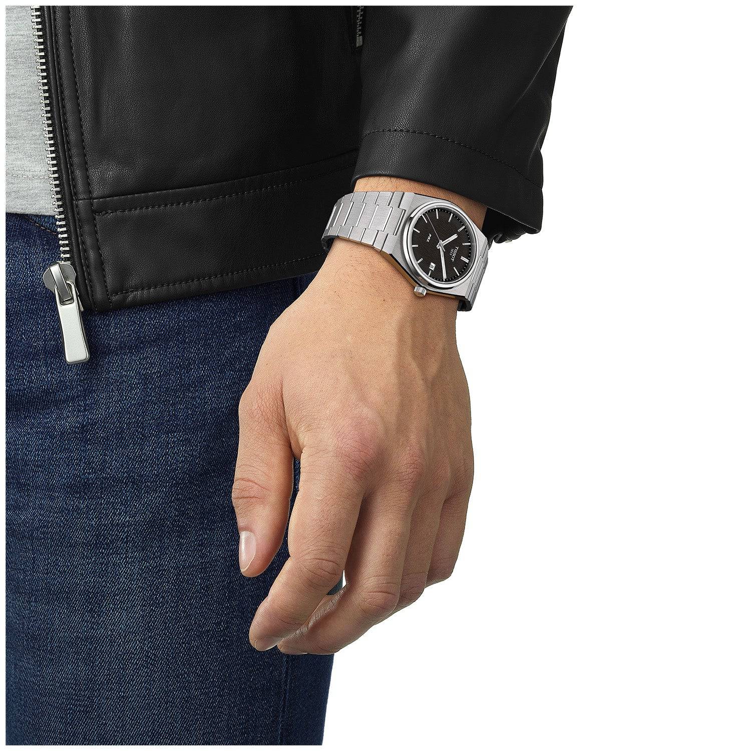 PRX 40mm Black Dial Steel Bracelet Mens Watch - Image 2