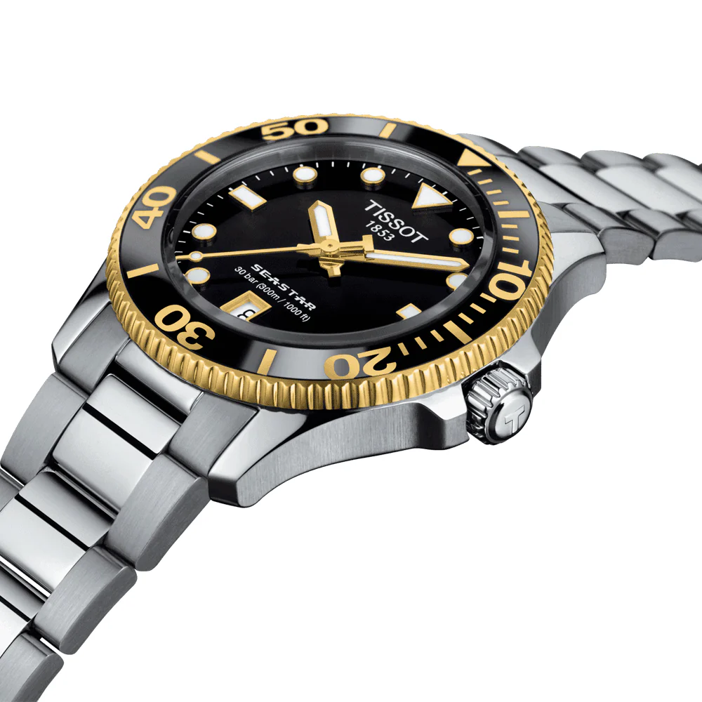Seastar 1000 36mm Black Dial Steel Bracelet Watch - Image 4